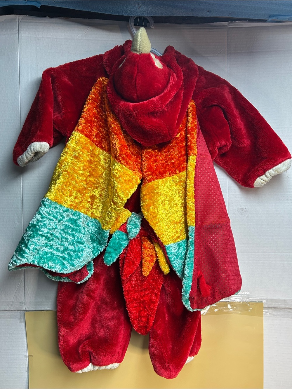 Kids Red Parrot Costume with Multicolor Wings